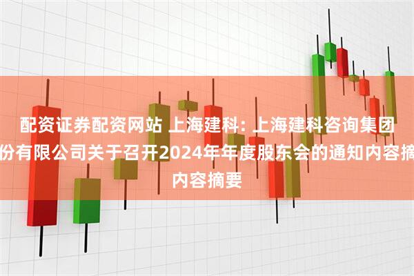配资证券配资网站 上海建科: 上海建科咨询集团股份有限公司关于召开2024年年度股东会的通知内容摘要